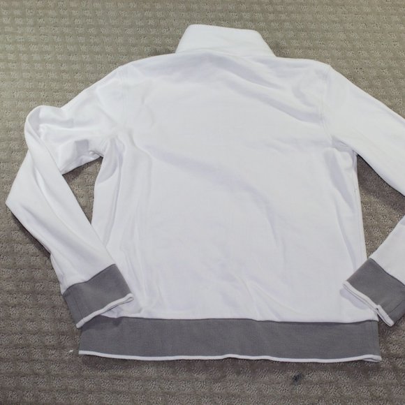 Under Armour Size M White French Terry Zip Up Jacket - Picture 2 of 4
